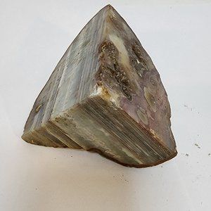 Banded striped Agate Cut Agate Bookend 4.5 x 3 x 2